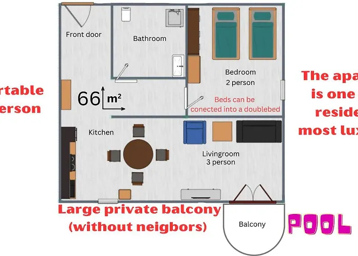公寓 Lilou - 3 Pools, Spa, Gym, Playgrounds